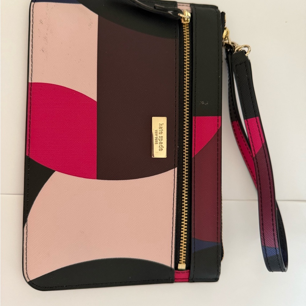 Kate Spade Multicolor Wristlet with Gold Accents